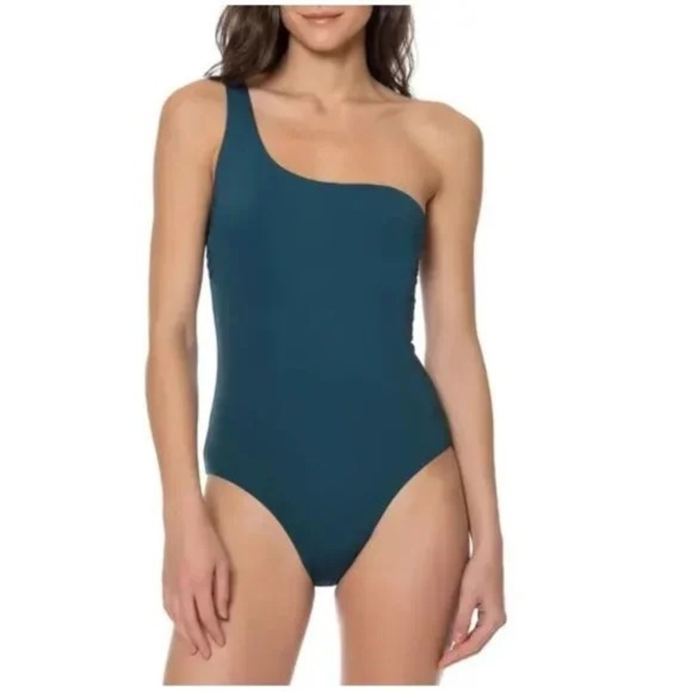 New 155$ RED CARTER Size XS Lace Back‎ One Shoulder One-piece Swimsuit in Lake